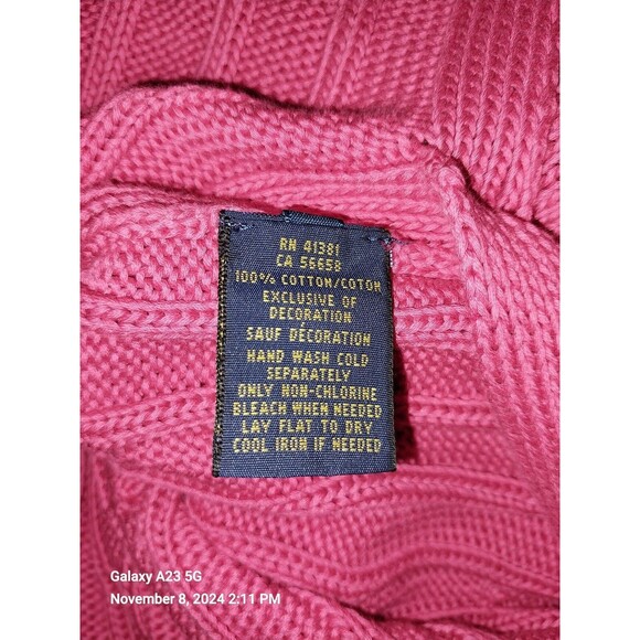 Polo by Ralph Lauren Pink V-Neck Sweater - Picture 7 of 8